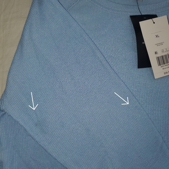 Ocean + Coast Womens XL Blue Waffle Knit Thermal Pajama Set Shirt Pants FLAWS - Picture 7 of 16